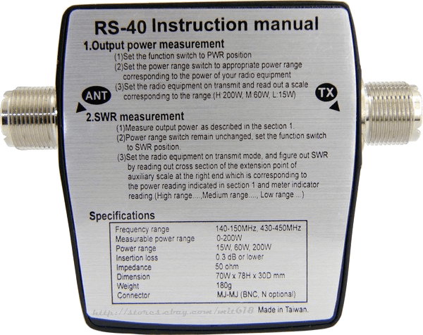 Компактний вимірювач потужності/КСВ NISSEI RS-40