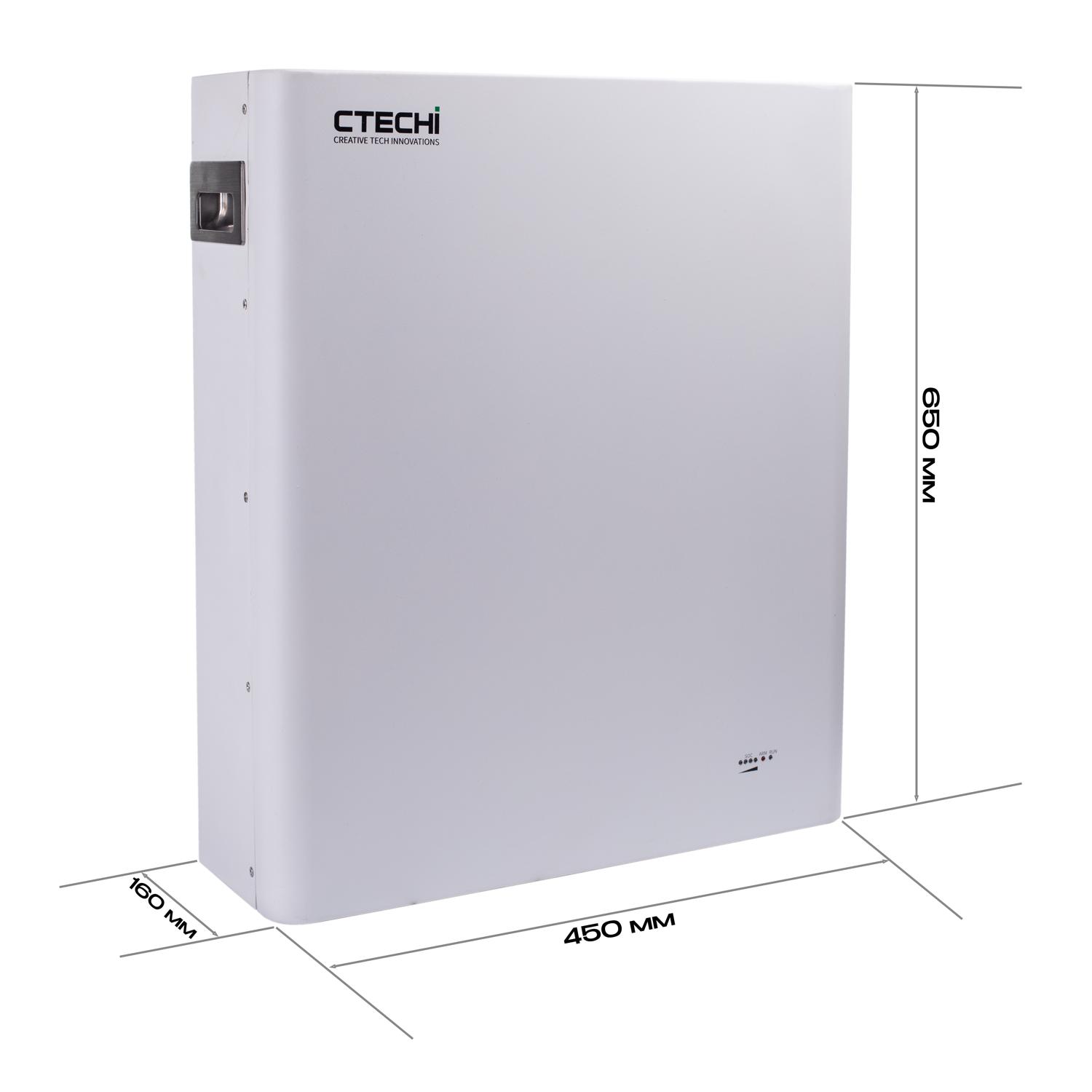 CTECHi 51.2V100Ah LiFePO4 5KWH High Capacity Wall-Mounted Module Storage Battery