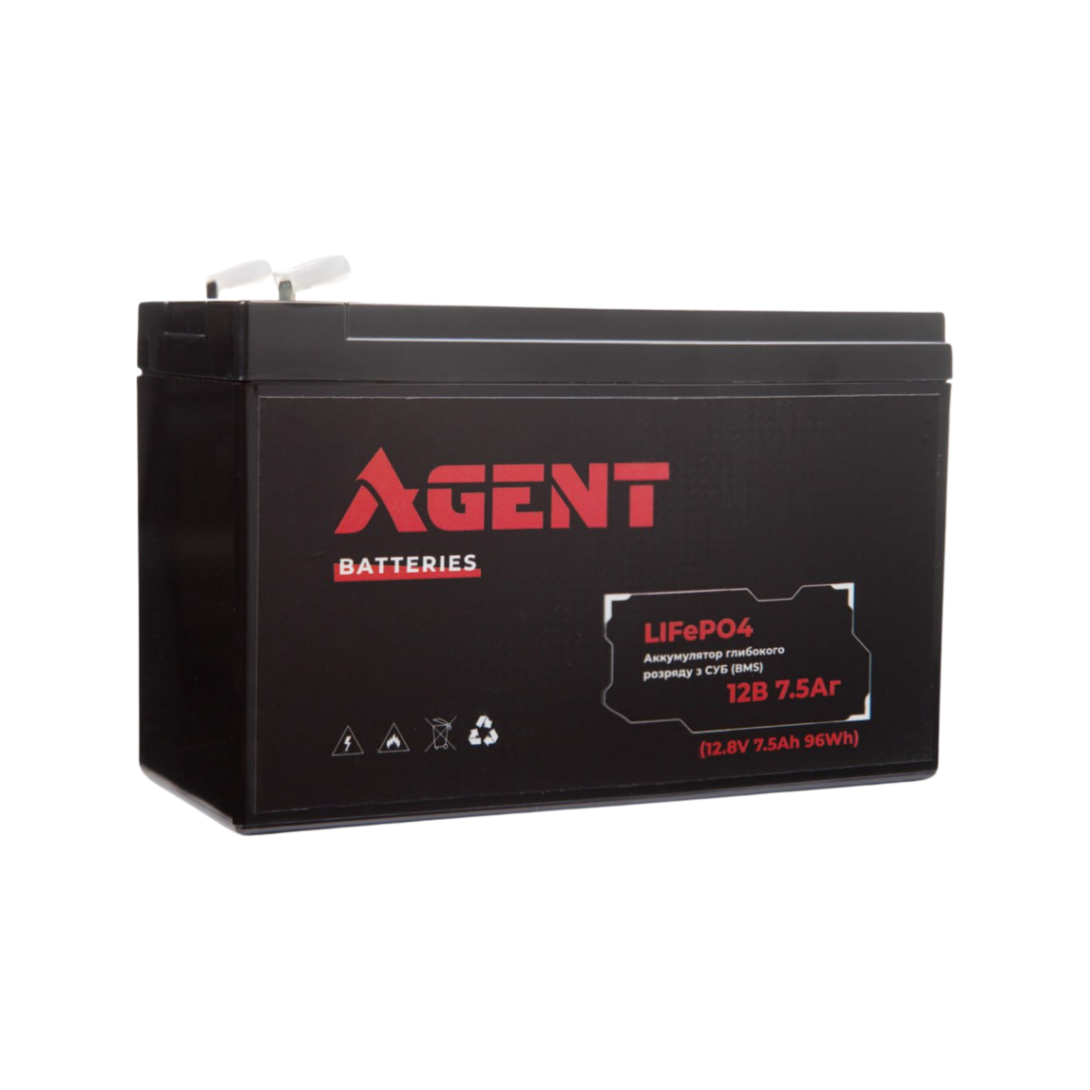 Аккумулятор глубокого разряда AGENT LiFePO4 12V 7.5Ah